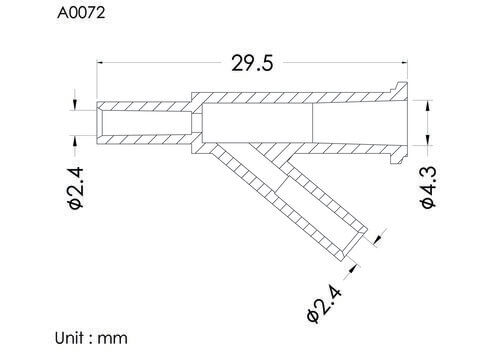 Y-connector ID2.4mm, 1 FLL inlet