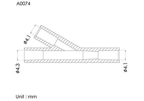 Y-connector ID4.1mm, 1 FLS inlet