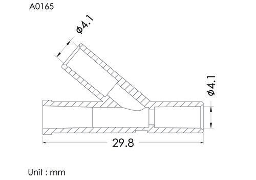 Y-connector ID4.1mm, 1 FLL inlet