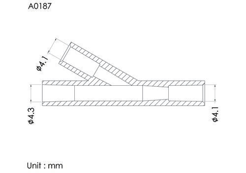 Y-connector ID4.1mm, 1 FLS inlet