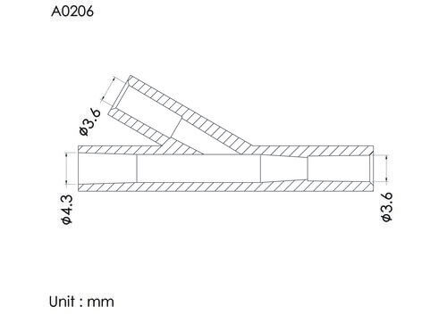 Y-connector ID3.6mm, 1 FLS inlet