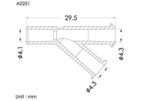 Y-connector ID4.1mm, 2 FLL inlet