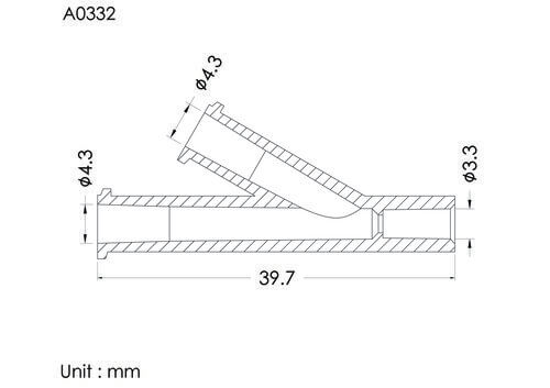 Y-connector ID2.33mm, 2 FLL inlet