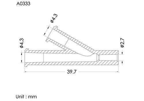 Y-connector ID2.67mm, 2 FLL inlet