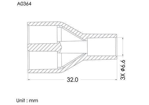 Bi-way connector OD6.7mm