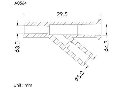 Y-connector ID3.0mm, 1 FLL inlet