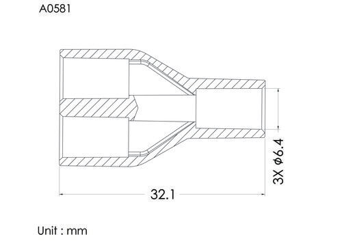 Bi-way connector OD6.4mm