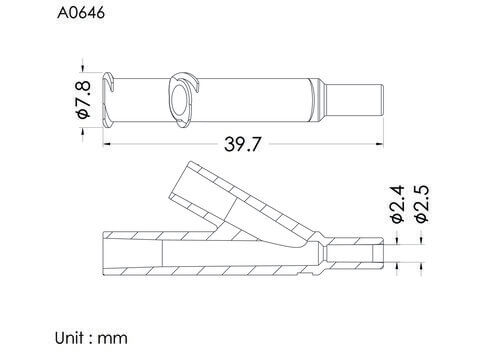 Y connector ID2.4mm, 2 FLL