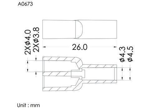 Bi-way connector 4.5 to 4.1mm