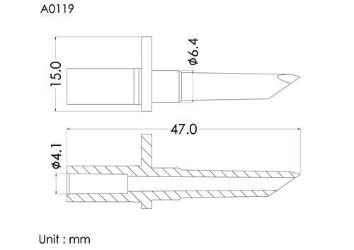 Spike, non-vented, port 4.1mm