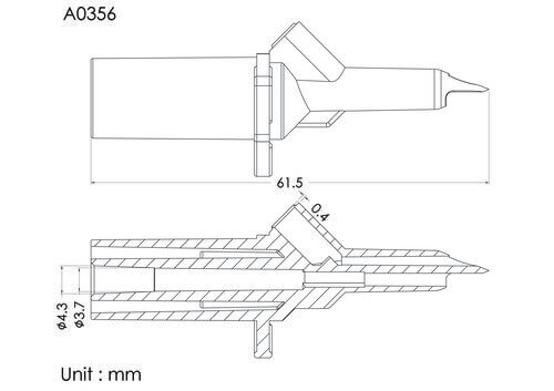 Ball spike, vented, port 4.3mm