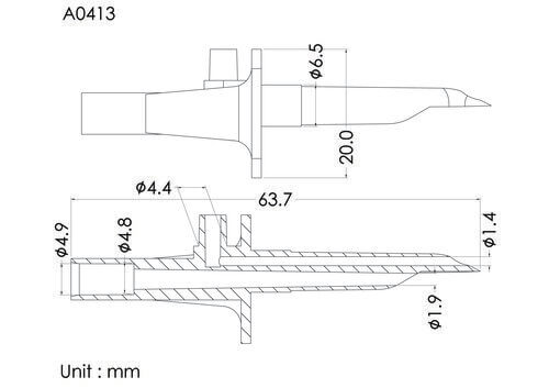 Spike, vented, port 4.8mm