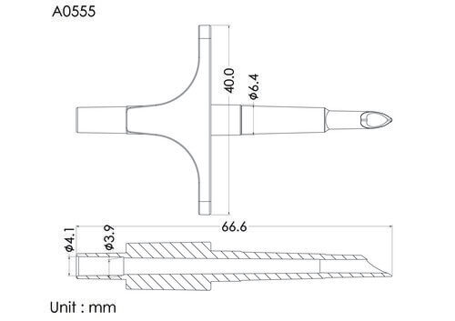 Spike, non-vented, port 4.0mm, ear