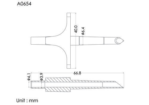 插入針, 不透氣, 管徑4.8mm, 大耳