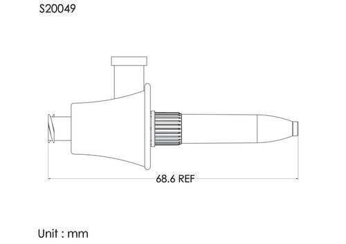 Vented spike with cover and 0.8 um air vent