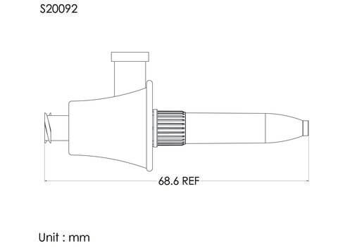 Vented spike with cover, 3um air vent