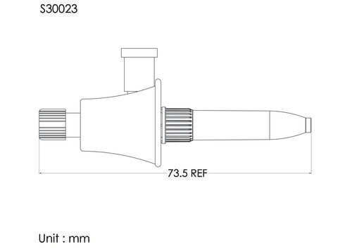 Vented spike with cover and FLL Cap, 3um air vent