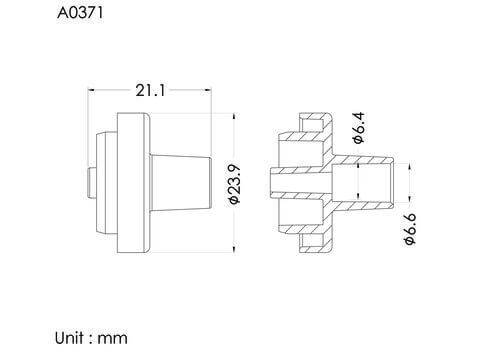 Chamber cover, single port for tube 6.6mm