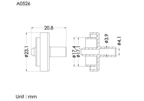 BF chamber cover, for tube OD4.1mm