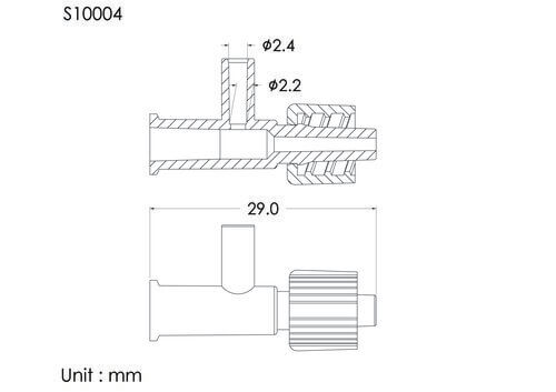 T型接頭加螺帽, 管徑4.1mm