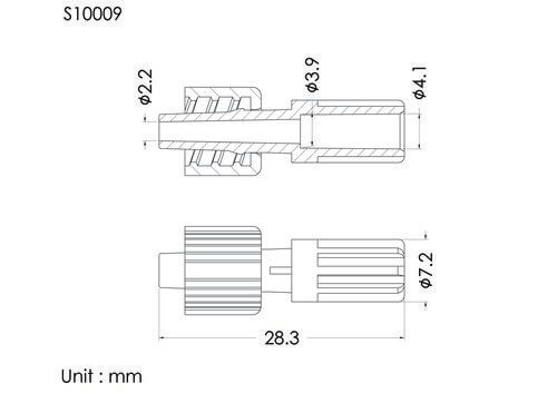 盧耳公針基+螺帽, A型,  4.1mm