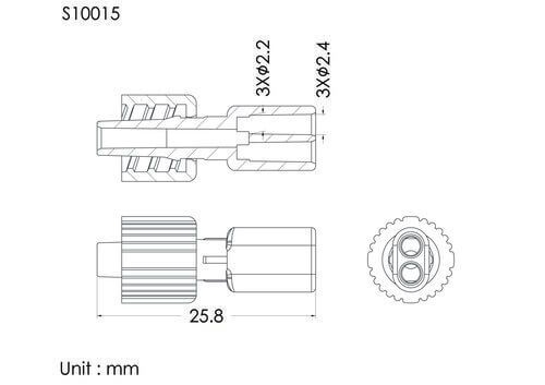 Bi-way MLS with spin lock, mini, tube OD2.4mm