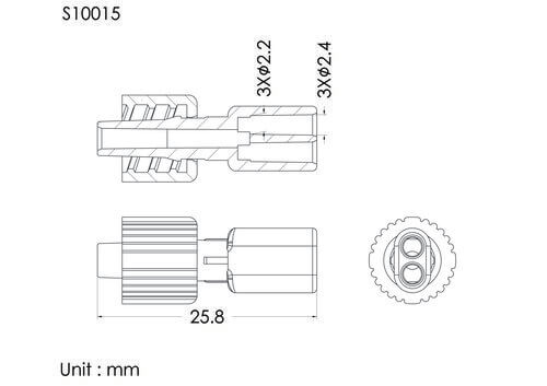 小U型管+螺帽, 2.4mm