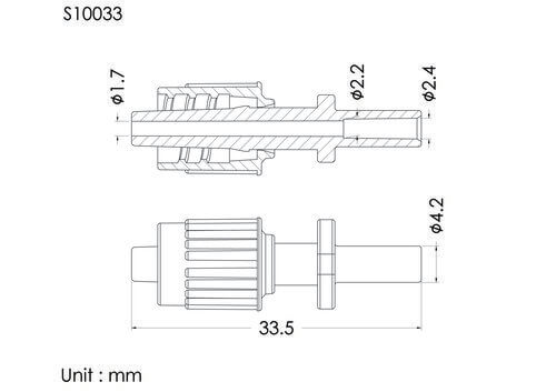 盧耳公針基+螺帽, B型, 2.4mm