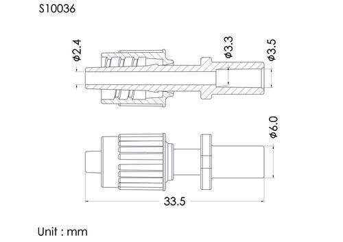 盧耳公針基+螺帽, B型, 3.5mm