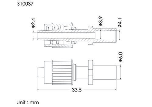 盧耳公針基+螺帽, B型, 4.1mm