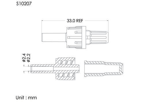 盧耳公轉接頭+透氣蓋, 4.1mm