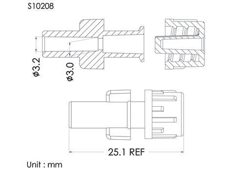 FLL with cap, vented, tube OD3.2mm