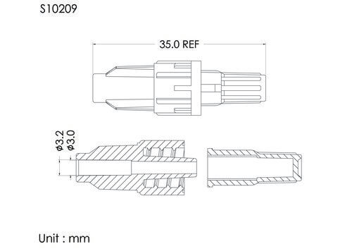 MLL with  vented cap, tube OD3.2mm