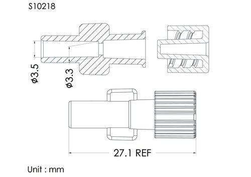 FLL with cap, non-vented, tube OD3.5mm