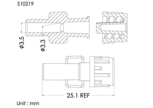 FLL with cap, vented, tube OD3.5mm