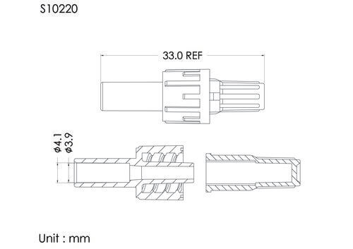 盧耳公轉接頭+透氣蓋, 4.1mm