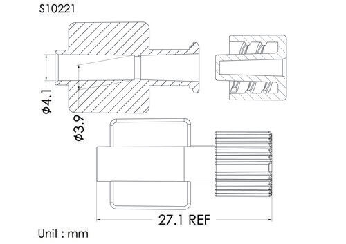 FLL with cap, non-vented, tube OD 4.1mm