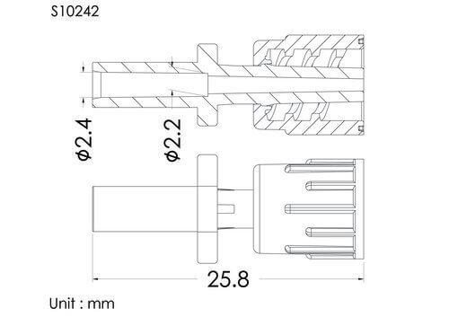 SP conn with spin lock, tube OD2.4mm