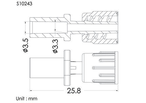 SP公接頭加螺帽, 管徑3.5mm