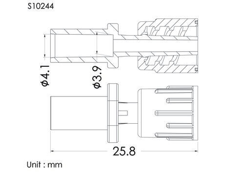 SP 公接頭加螺帽, 管徑4.1mm