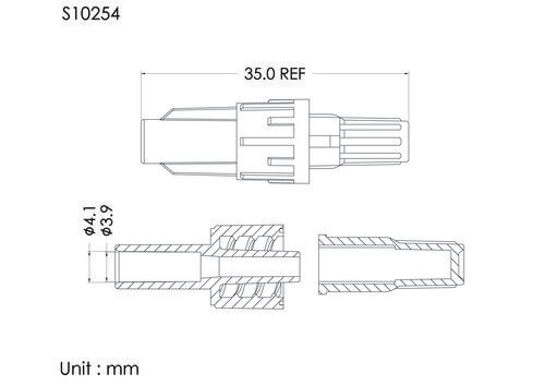 盧耳公轉接頭加透氣蓋, 管徑4.1mm