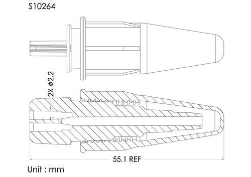 橘色ENT接頭加透氣蓋, 管徑2.4mm