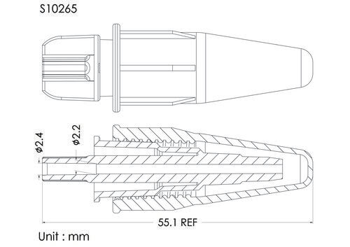 橘色 ENT接頭加透氣蓋, 管徑2.4mm