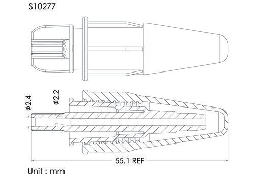 紫色 ENT接頭加透氣蓋, 管徑 2.4mm