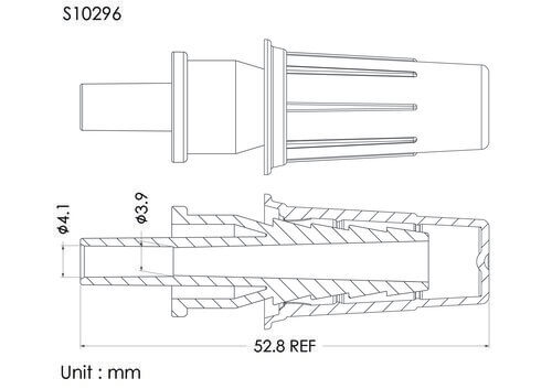 ENT adapter with cap, tube OD4.1mm