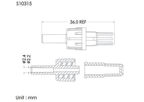 MLL with cap, non-vented, tube OD2.4mm