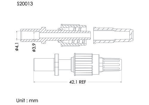 MLS with spin lock and cap, B type, tube OD4.1mm