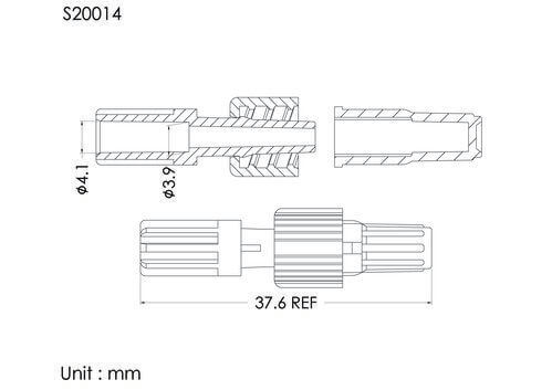 MLS with spin lock and cap, A type, tube OD4.1mm