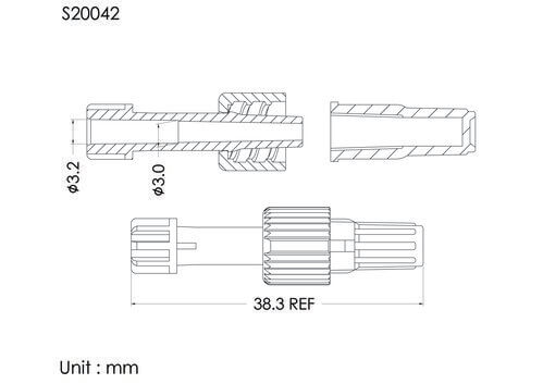 MLS with spin lock and cap, D type, tube OD3.2mm