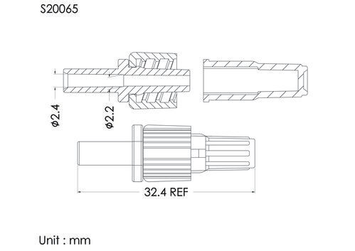 MLS with spin lock and cap, D type, tube OD2.4mm